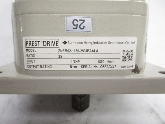 SUMITOMO ZNFM02-1180-25/UBAALA 230/460V 1.12/0.56A NSNP