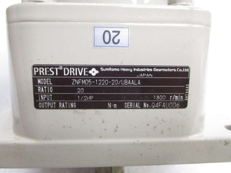 SUMITOMO ZNFM05-1220-20/UBAALA 230/460V 2.15/1.08A NSNP