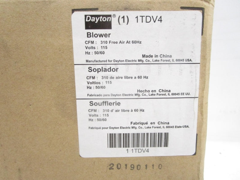 DAYTON 1TDV4 115V 0.87/0.86A NSMP