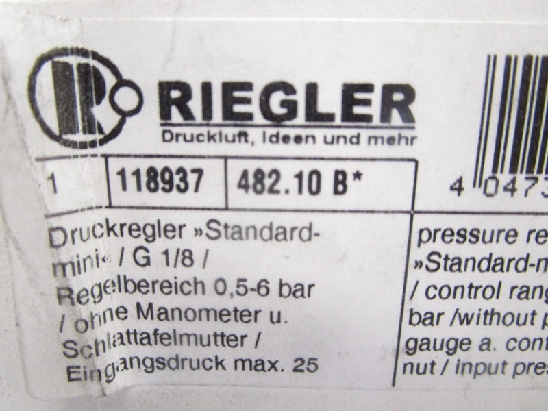 RIEGLER 118937 482.10B 3-87PSI NSMP