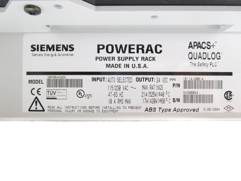 SIEMENS 39PSR4ANDN NSMP