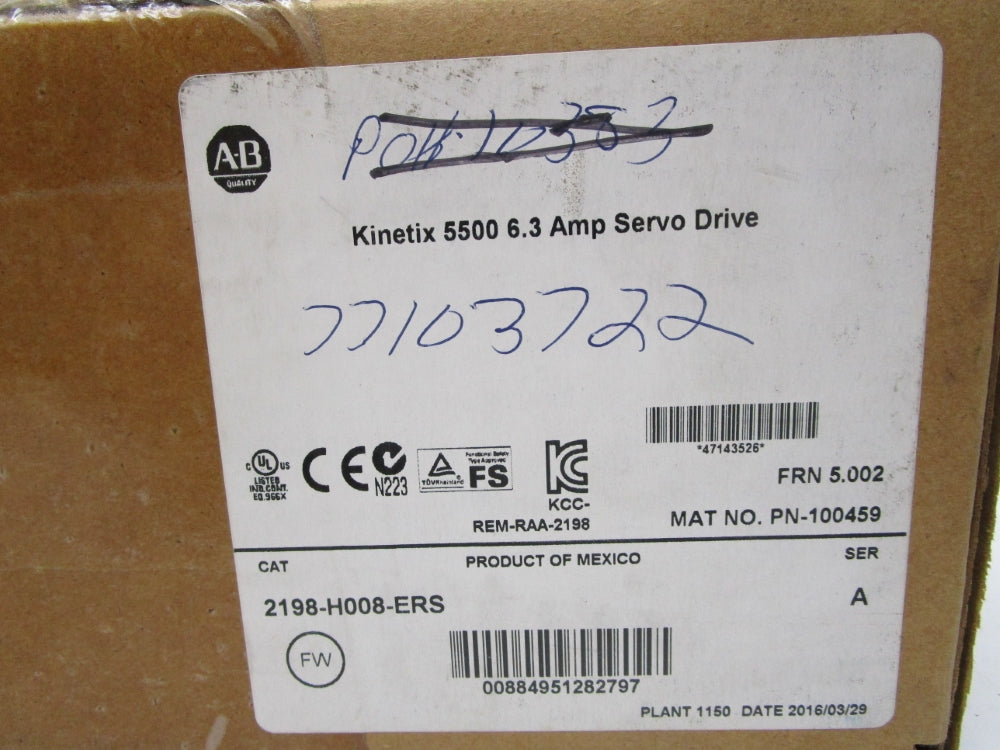 ALLEN BRADLEY 2198-H008-ERS SER. A F/W 5.002 NSMP
