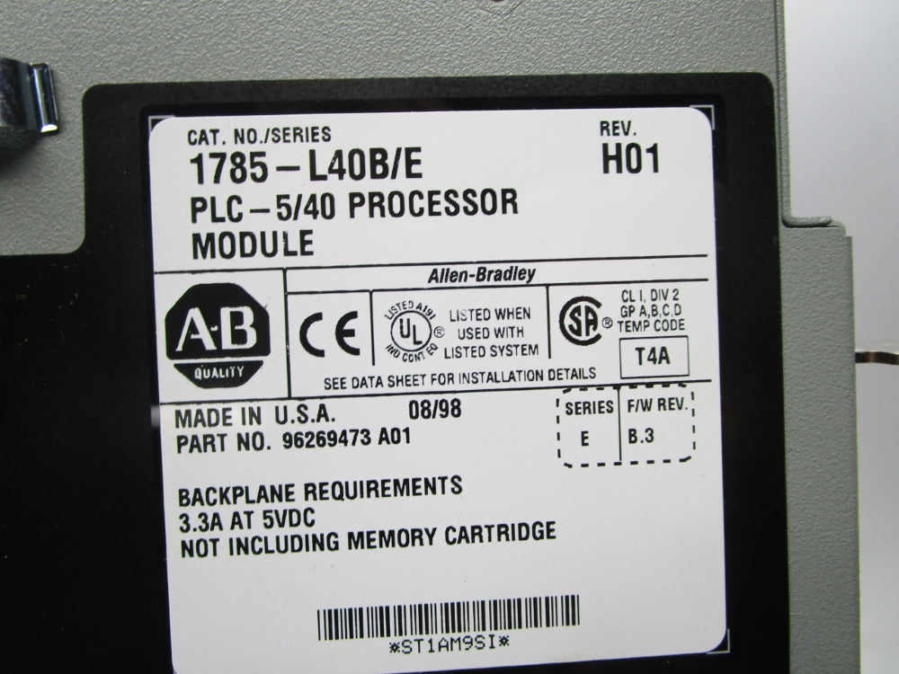 ALLEN BRADLEY 1785-L40B SER. E F/W B.3 UNMP