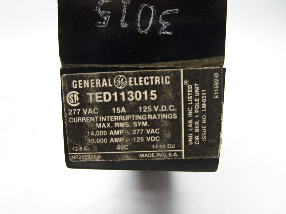 GENERAL ELECTRIC TED113015 15A 277VAC UNMP