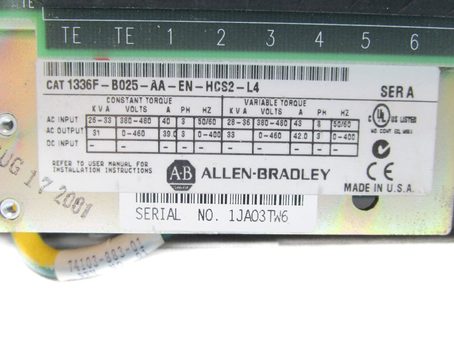 ALLEN BRADLEY 1336F-B025-AA-EN-HCS2-L4 SER.A UNMP