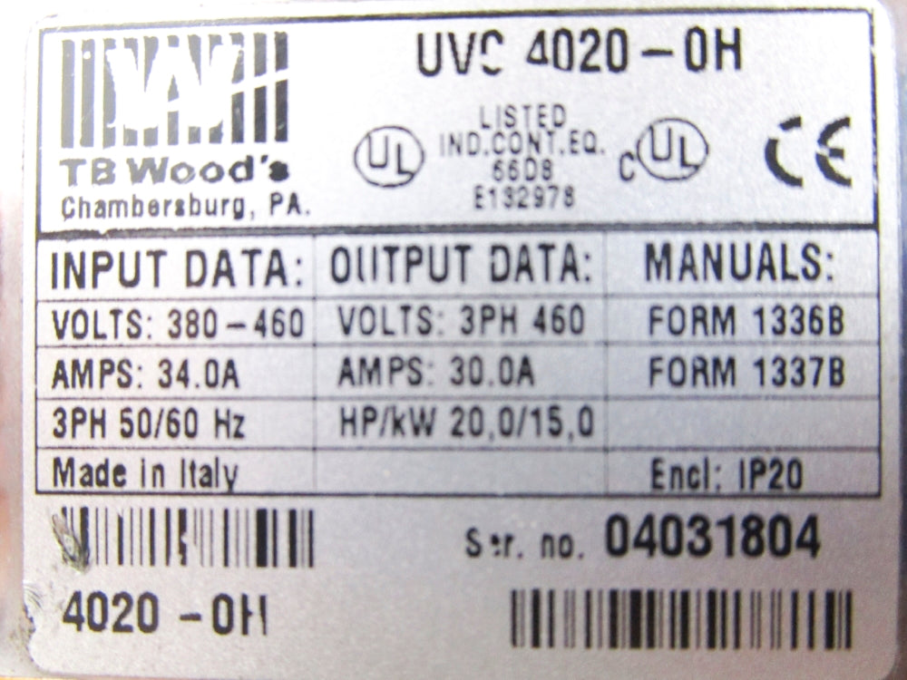 TB WOODS UVC-4020-0H (AS PICTURED) NSNP