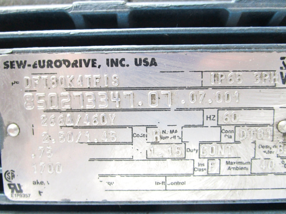 SEW-EURODRIVE R37DT80K4TFIS UNMP