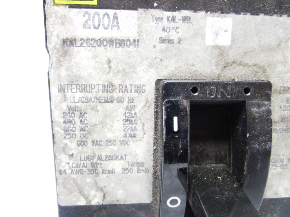SQUARE D KAL26200WB8041 600VAC 200A UNMP