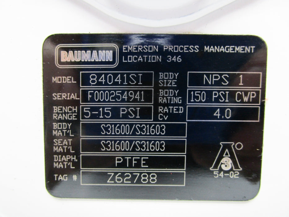 FISHER-BAUMAN DVC60200 84041SI 5-15PSI 150PSI NSNP