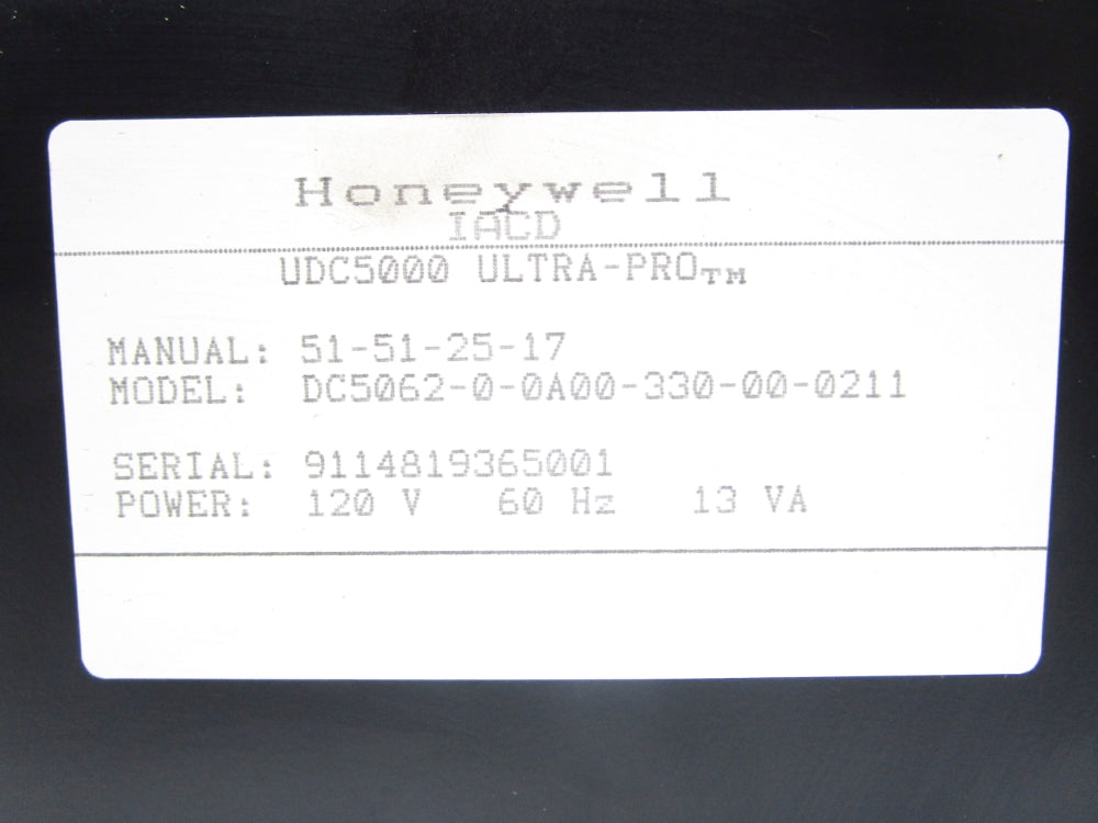 HONEYWELL DC5062-0-0A00-330-00-0211 (AS PICTURED) NSNP