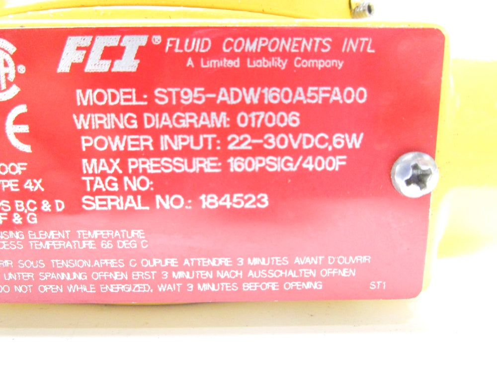 FCI ST95-ADW160A5FA00 160PSI 22-30VDC NSNP