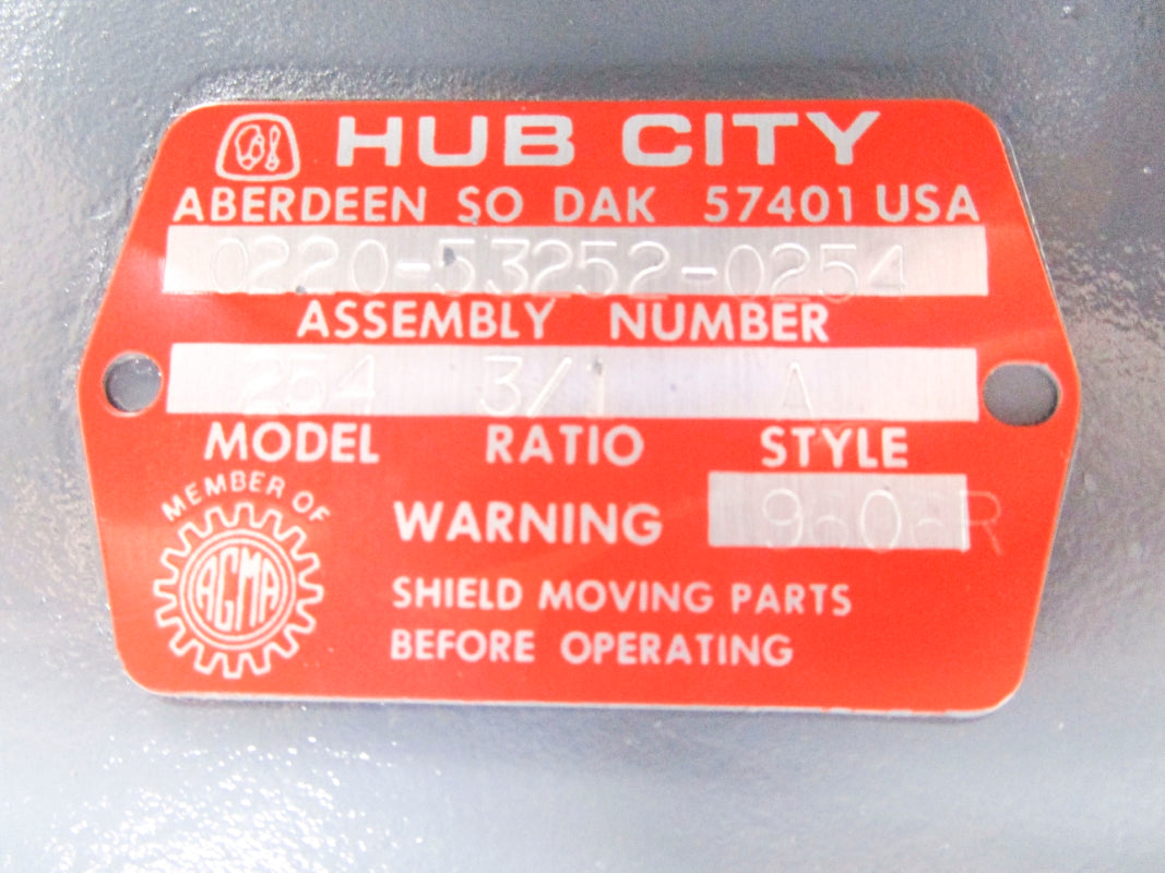 HUB CITY 254 0220-53252-0254 3:1 UNMP
