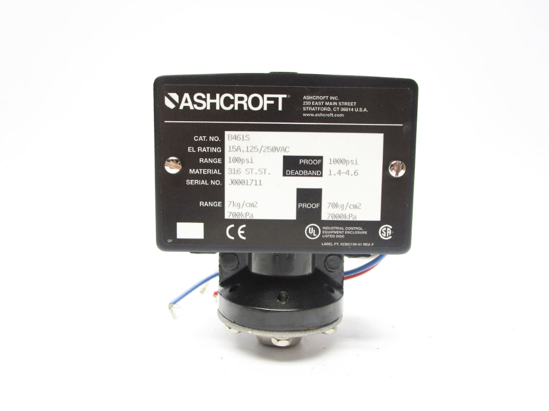 ASHCROFT B461S 100PSI 15A 125-250VAC NSMP