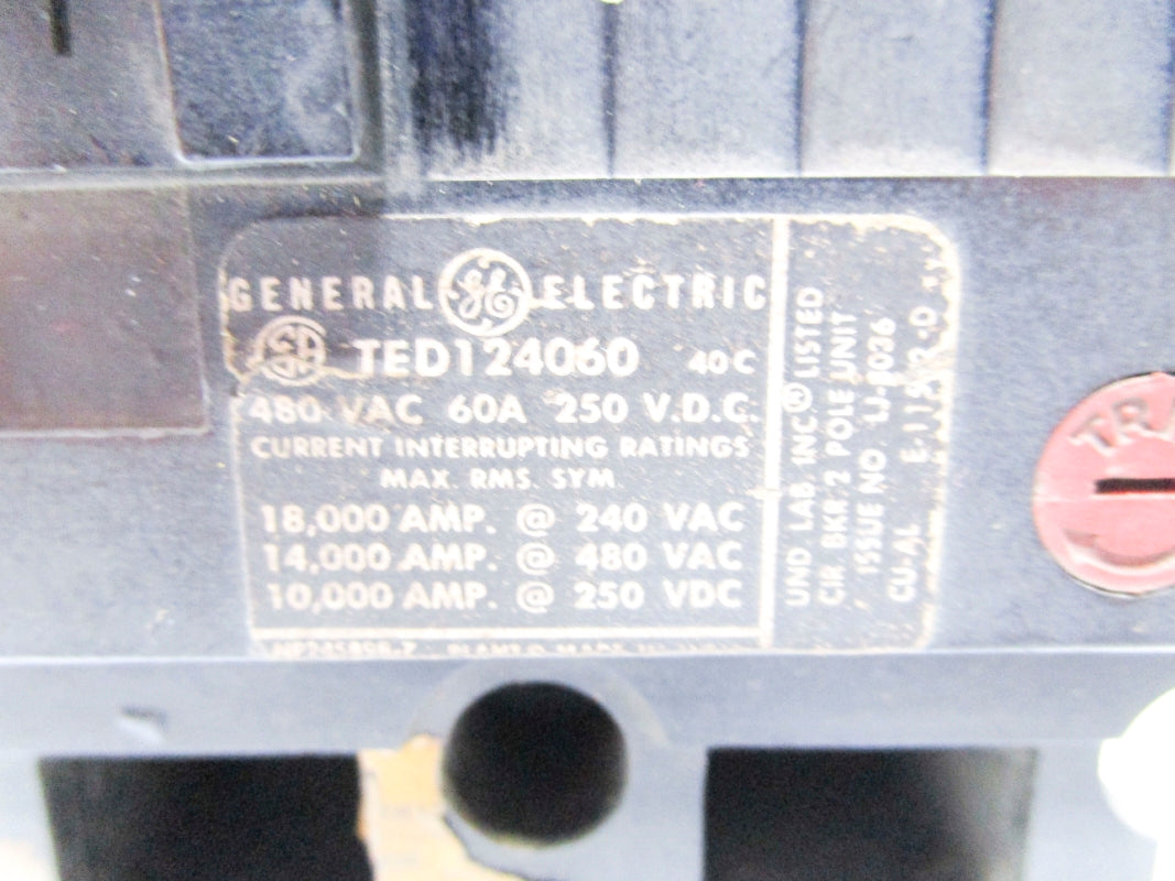 GENERAL ELECTRIC TED124060 480VAC 60A UNMP
