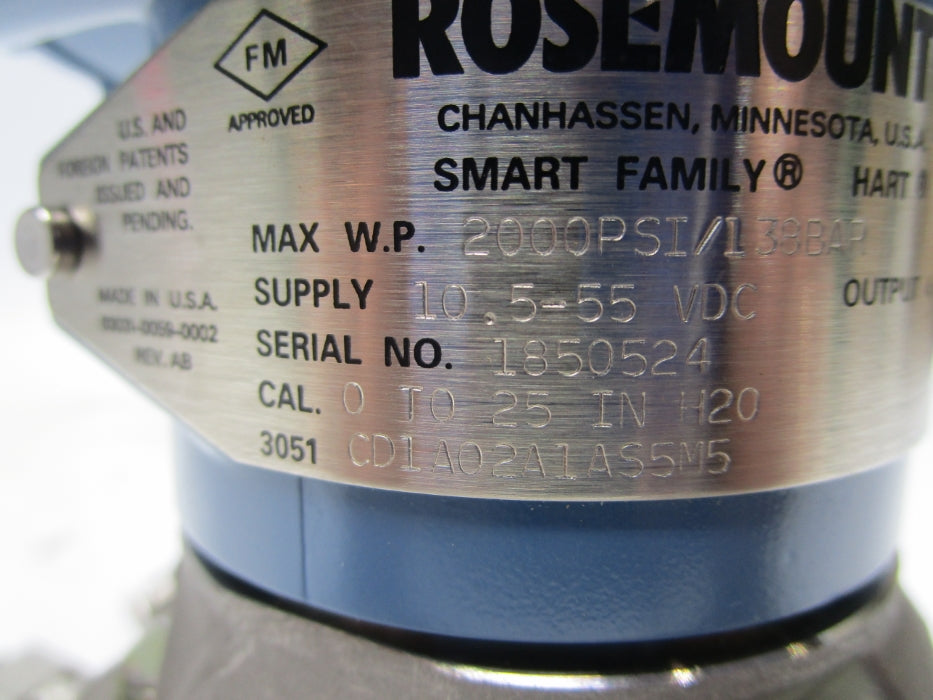ROSEMOUNT 3051CD1A02A1AS5M5 2000PSI NSNP
