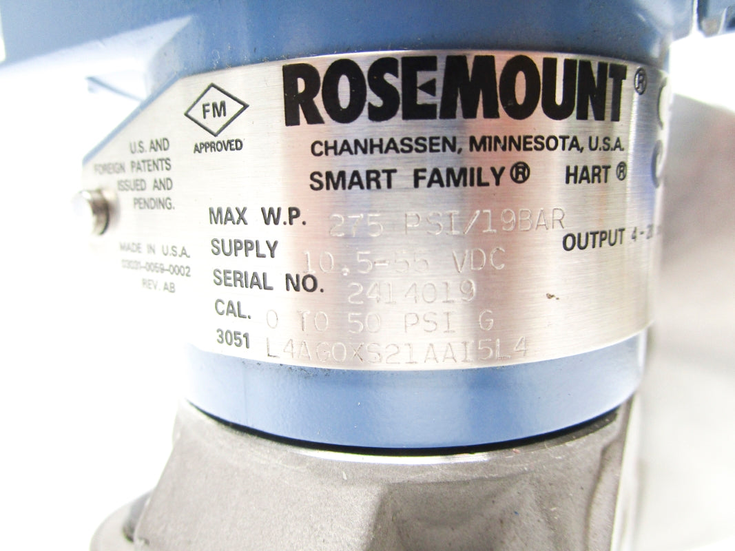 ROSEMOUNT 3051L4AG0XS21AAI5L4 10.5-55VDC 0-50PSI NSNP