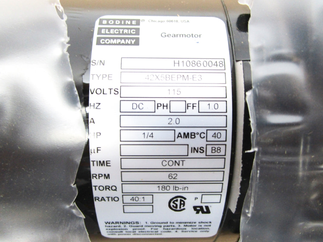 BODINE 42X5BEPM-E3 115VDC 2.0A NSMP