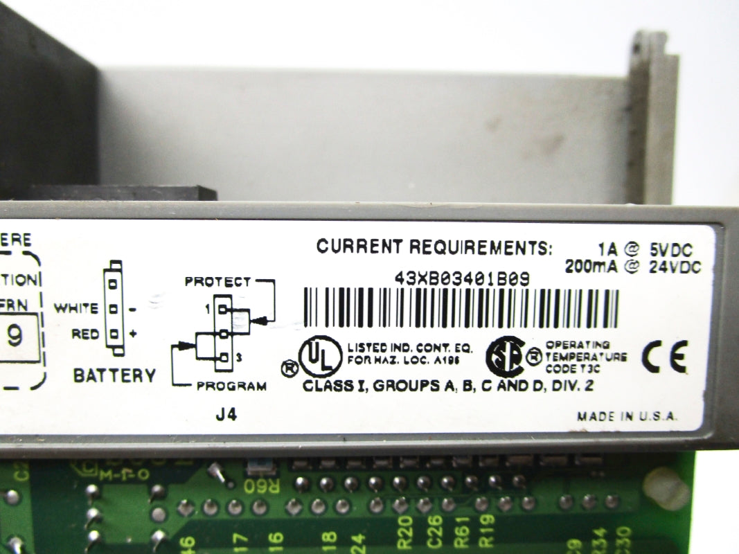 ALLEN BRADLEY 1747-L543 SER. B F/W 9 24VDC (NO DOOR) (NO KEY) UNMP