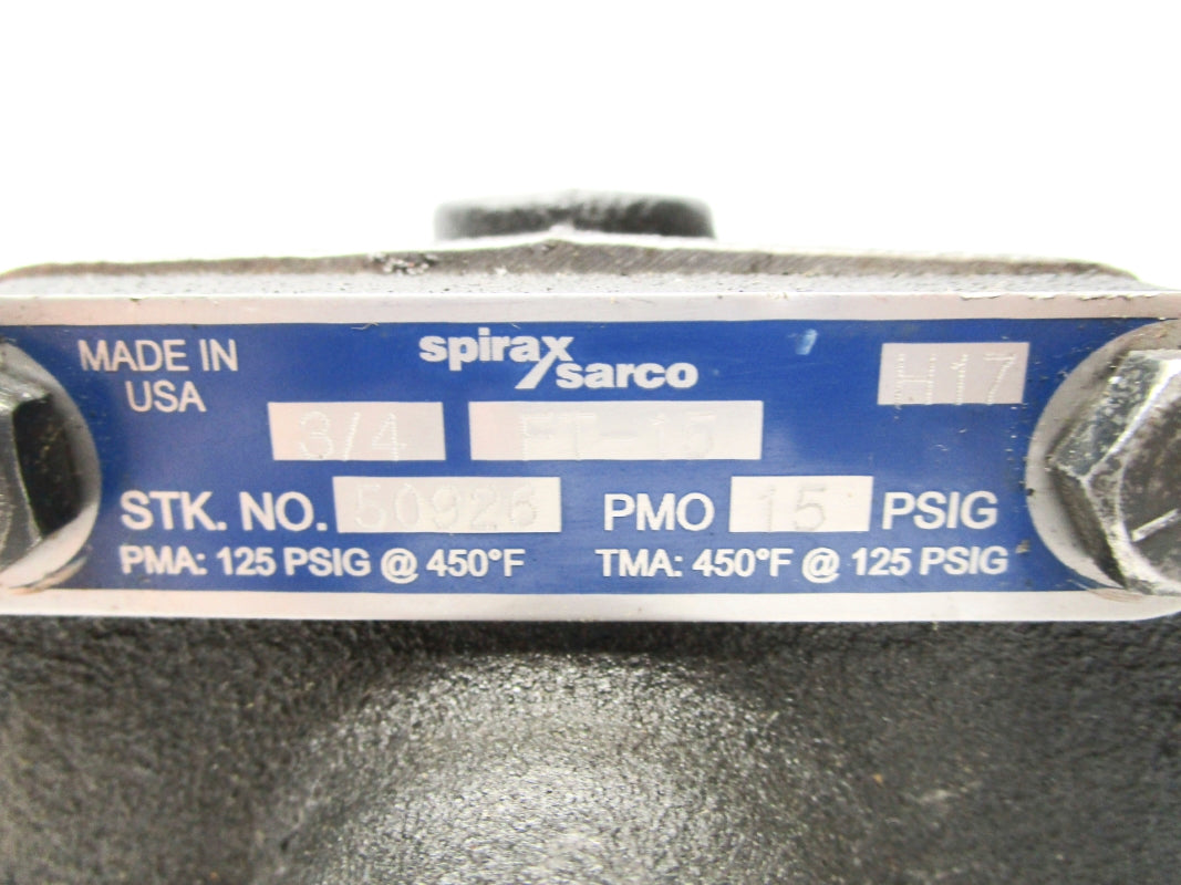 SPIRAX SARCO 50926 FT-15 125PSI 450'F 3/4" NSNP