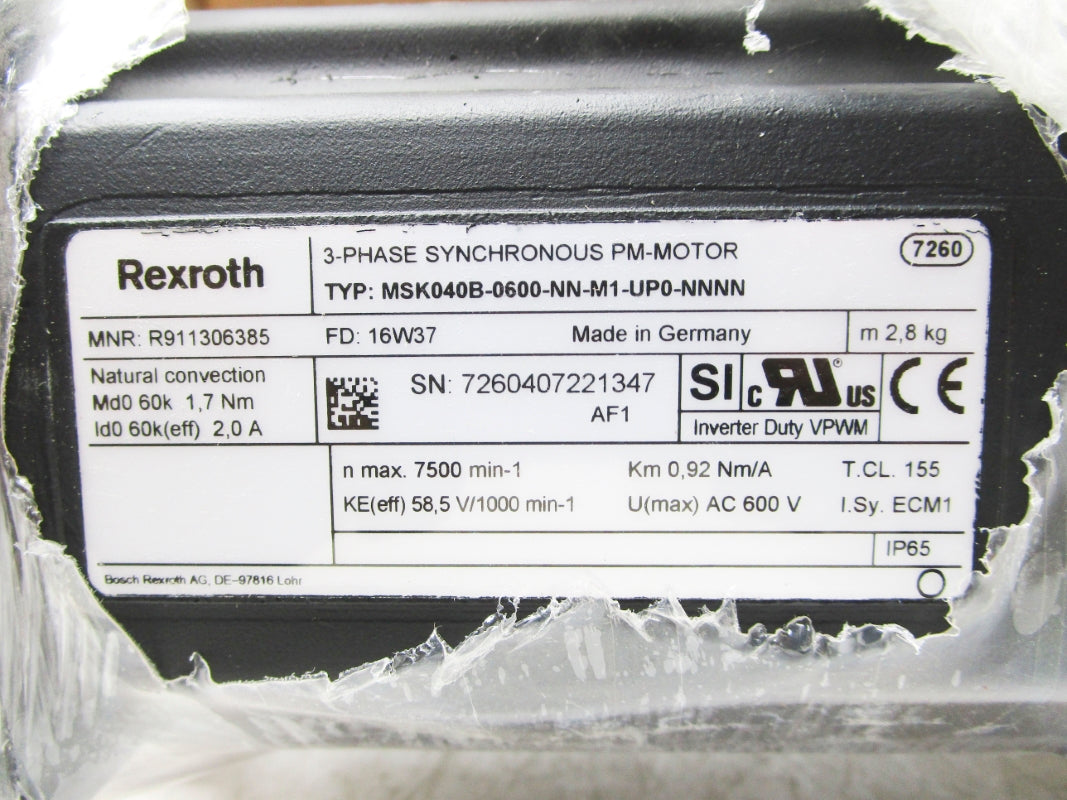 REXROTH MSK040B-0600-NN-M1-UP0-NNNN R911306385 NSMP