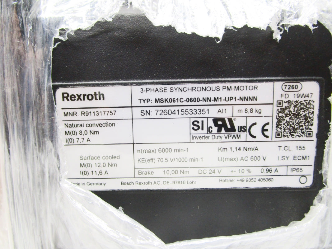 REXROTH MSK061C-0600-NN-M1-UP1-NNNN R911317757 NSMP