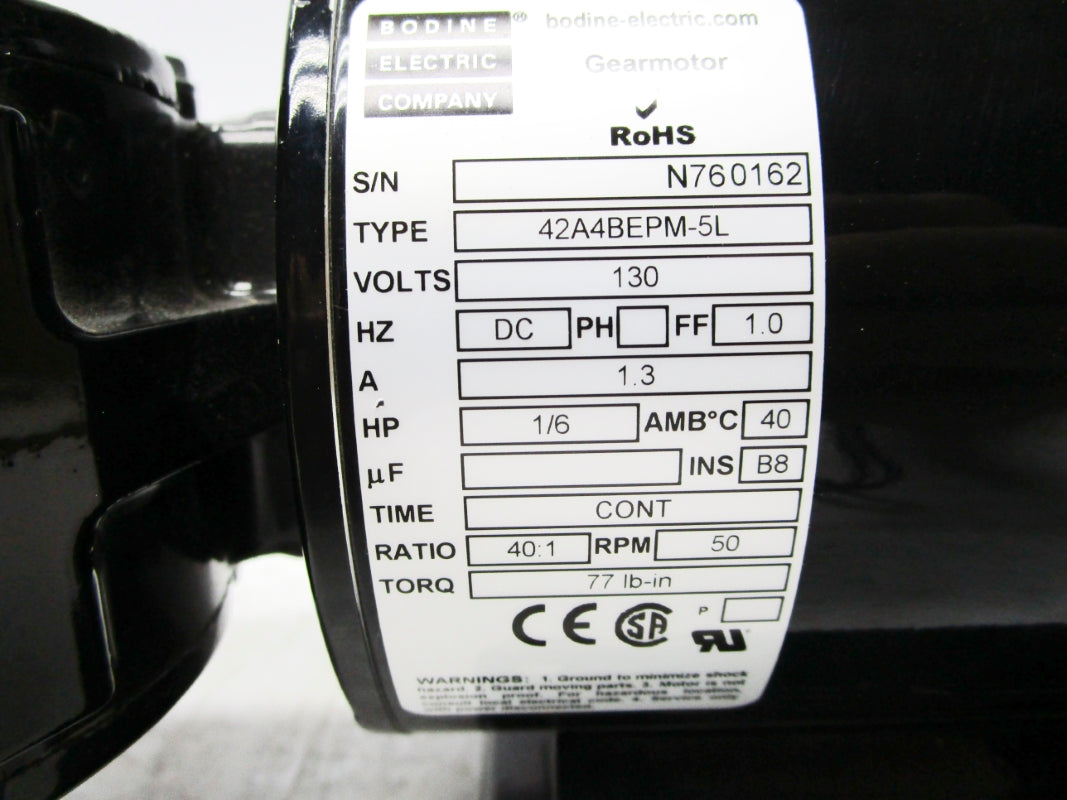 BODINE ELECTRIC COMPANY 42A4BEPM-5L 130V 1.3A NSMP