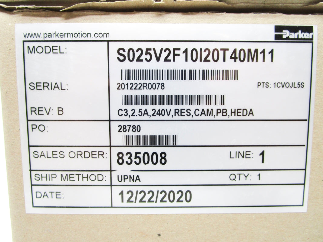 PARKER S025V2F10I20T40M11 NSFS
