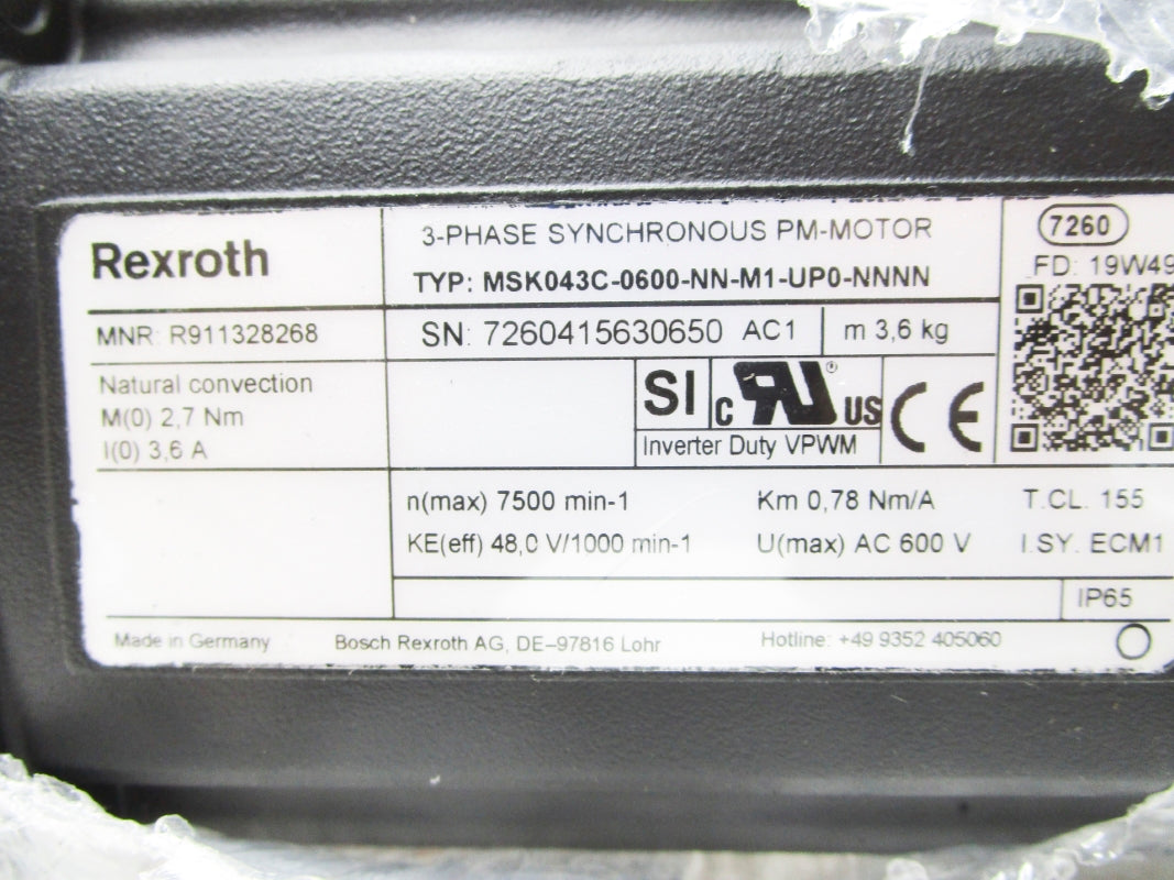 REXROTH MSK043C-0600-NN-M1-UP0-NNNN R911328268 NSMP