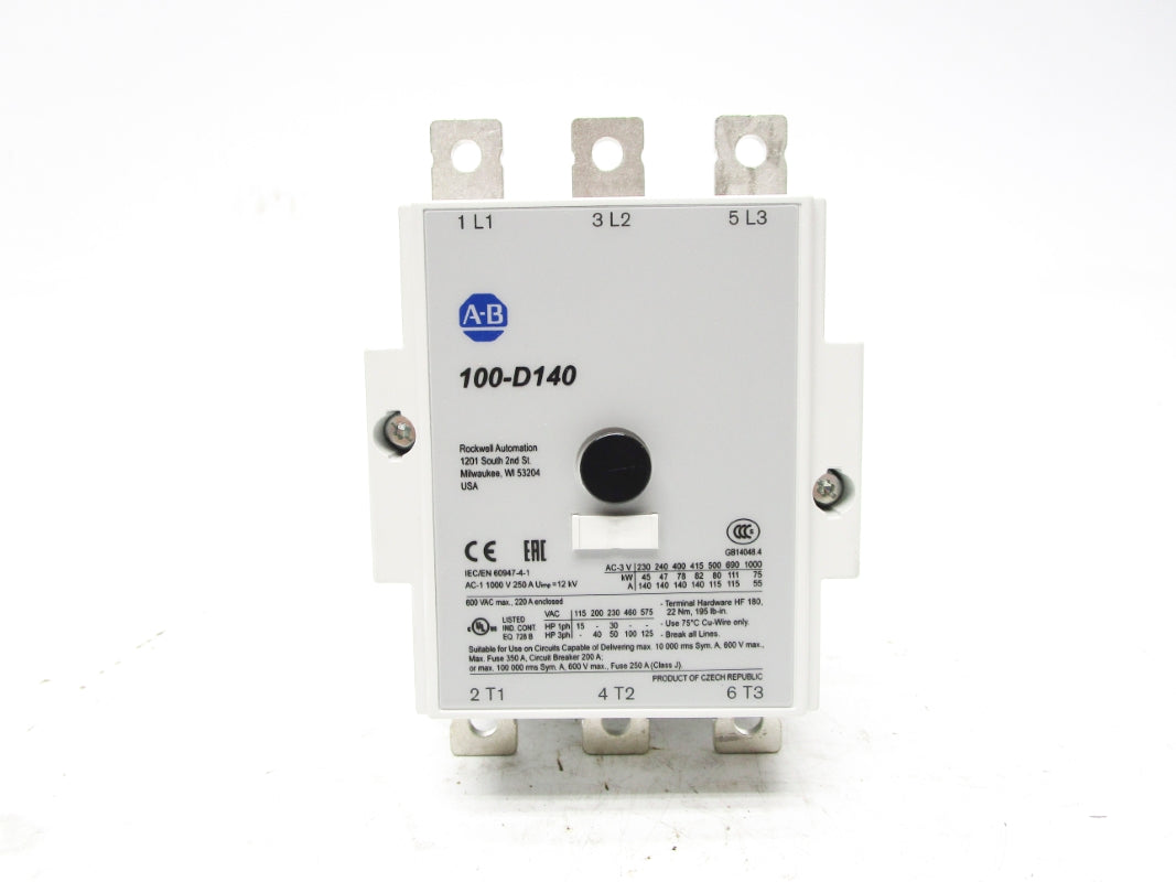 ALLEN BRADLEY 100-D140D11 SER. B 110/120V 250A (BR/WH) NSMP