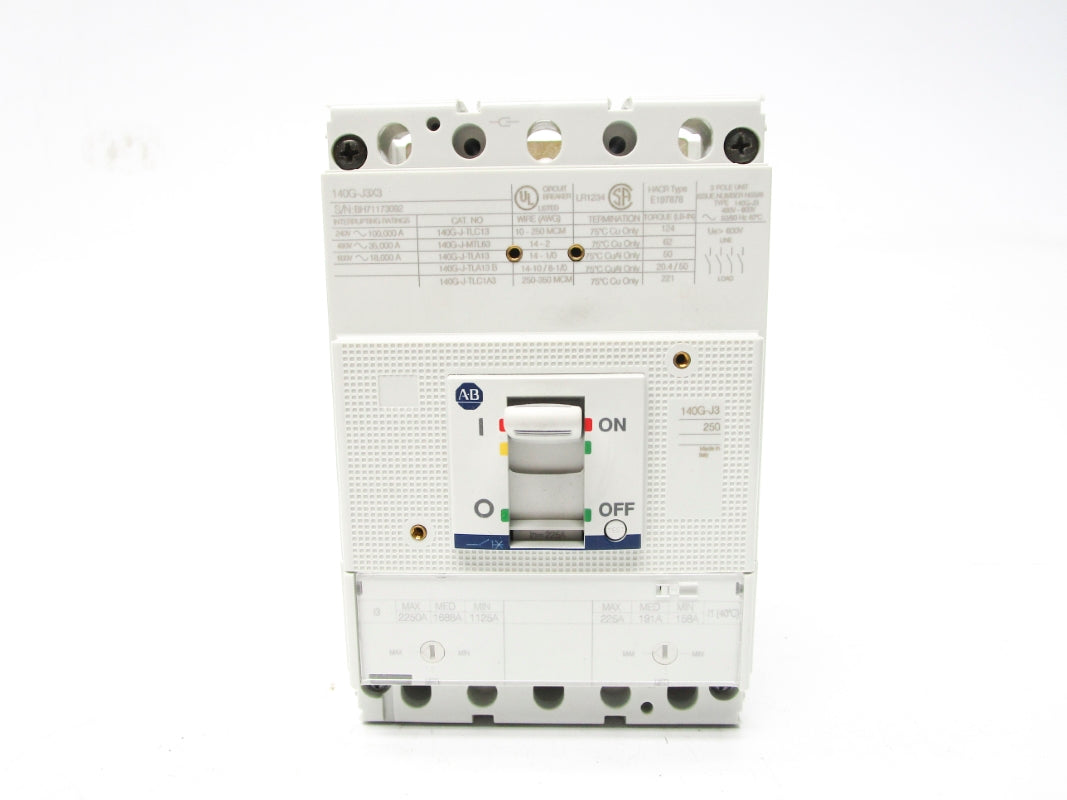 ALLEN BRADLEY 140G-J3F3-D22 SER. A 600V 225A NSMP