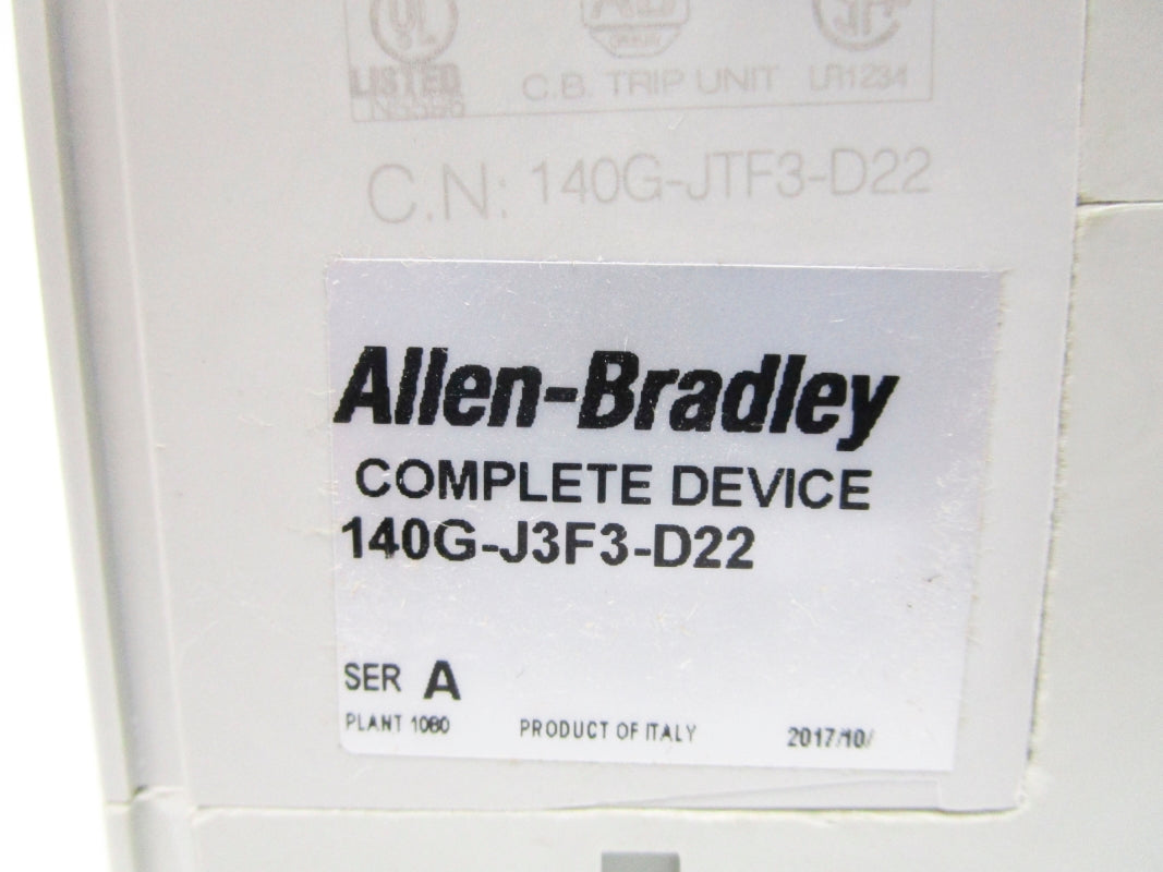 ALLEN BRADLEY 140G-J3F3-D22 SER. A 600V 225A NSMP