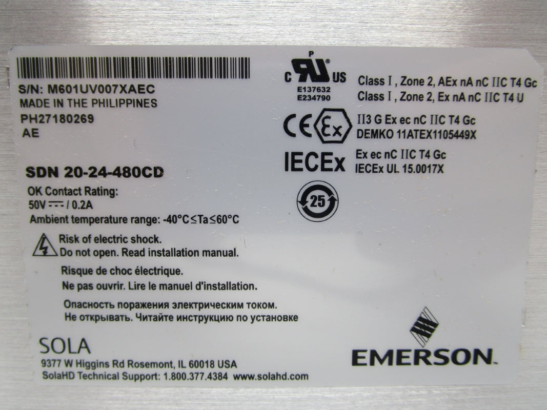 SOLA SDN20-24-480CD NSMP