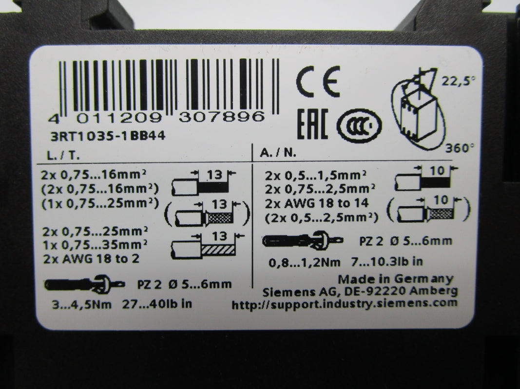 SIEMENS 3RT1035-1BB44 24V NSMP