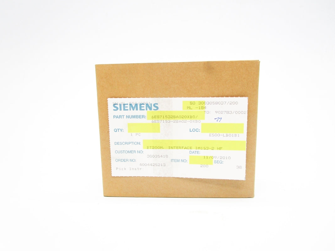 SIEMENS 6ES7153-2BA02-0XB0 F/W V5.0.13 NSFS
