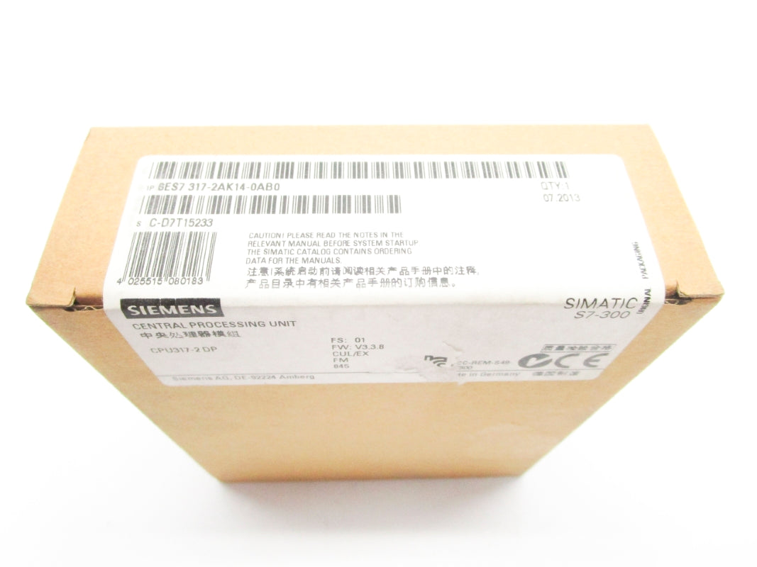 SEIMENS 6ES7317-2AK14-0AB0 F/W V3.3.8 NSFS