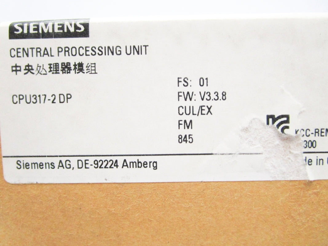SEIMENS 6ES7317-2AK14-0AB0 F/W V3.3.8 NSFS