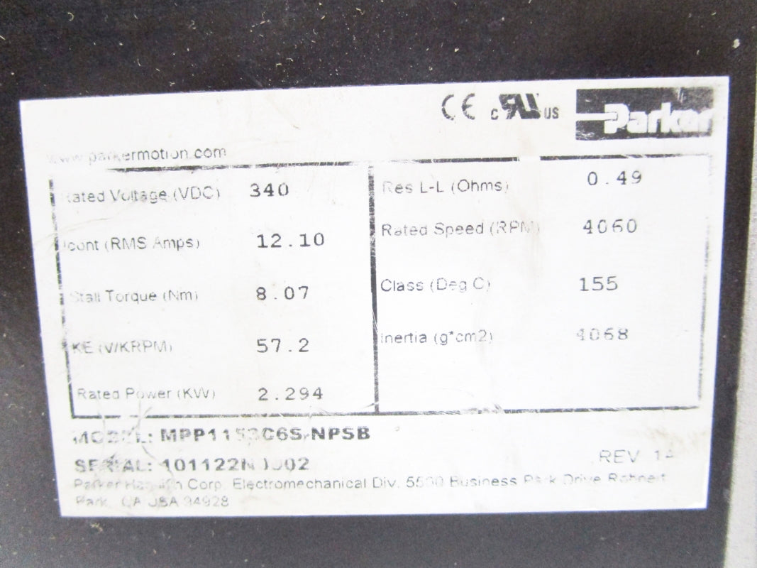 PARKER MPP1153C6S-NPSB UNMP