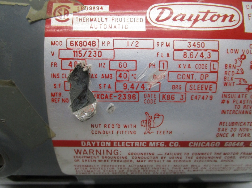 DAYTON 6K804B UNMP