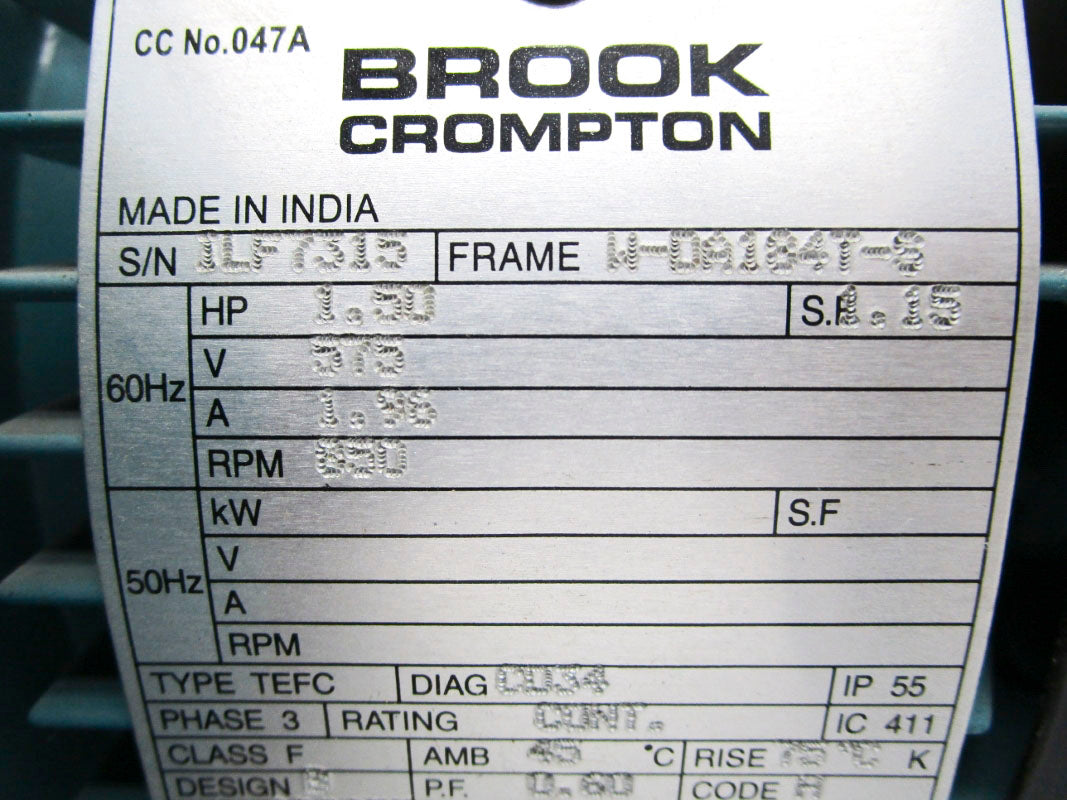 BROOK CROMPTON WA8N1.5-5 (AS PICTURED) NSNP