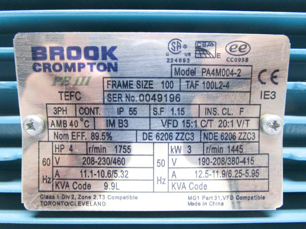 BROOK CROMPTON PA4M004-2 NSNP