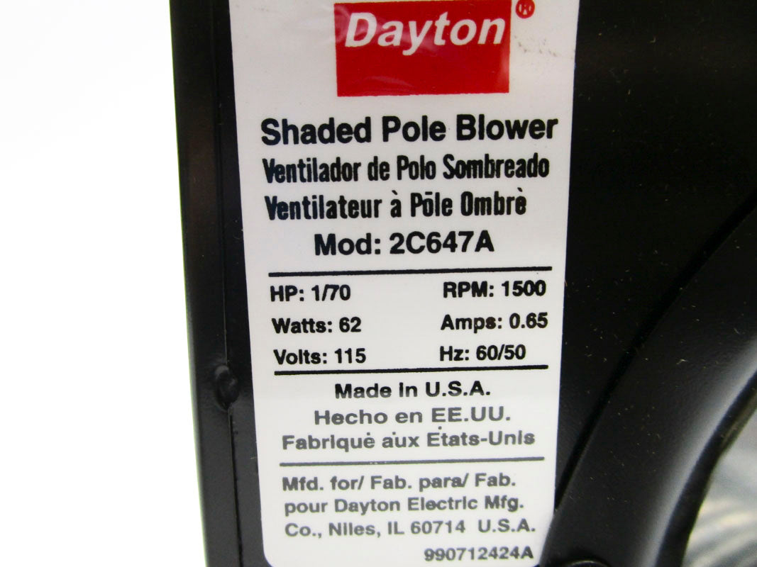DAYTON 2C647A 115V 0.65A NSMP