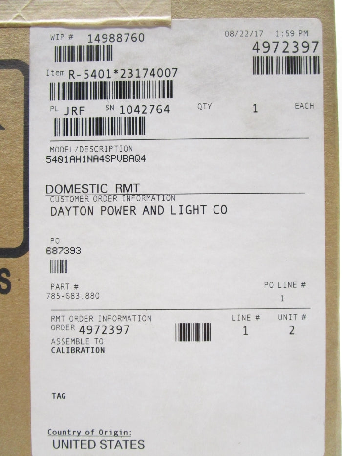 ROSEMOUNT 5401AH1NA4SPVBAQ4 NSFS