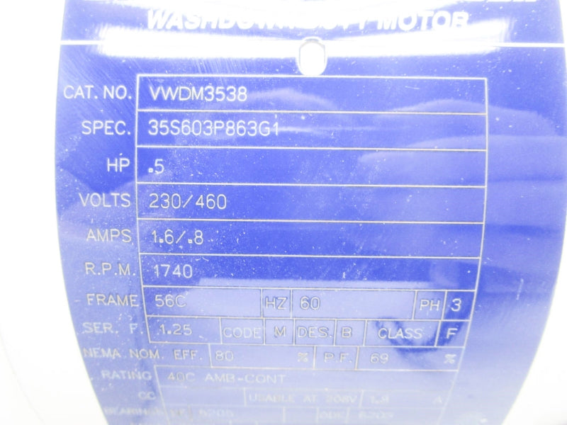 BALDOR VWDM3538 460V .8A NSNP