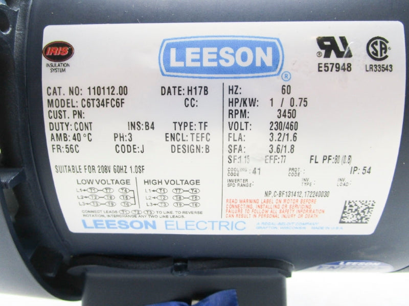 LEESON 110112.00 C6T34FC6F 460V NSNP