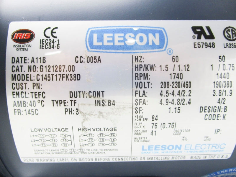 LEESON C145T17FK38D G121287.00 460V NSNP