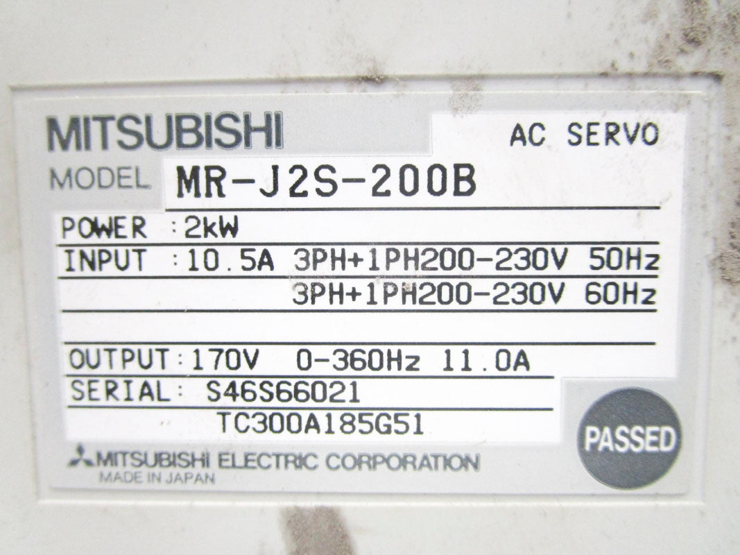 MITSUBISHI MR-J2S-200B 10.5A 230V (AS PICTURED) UNMP
