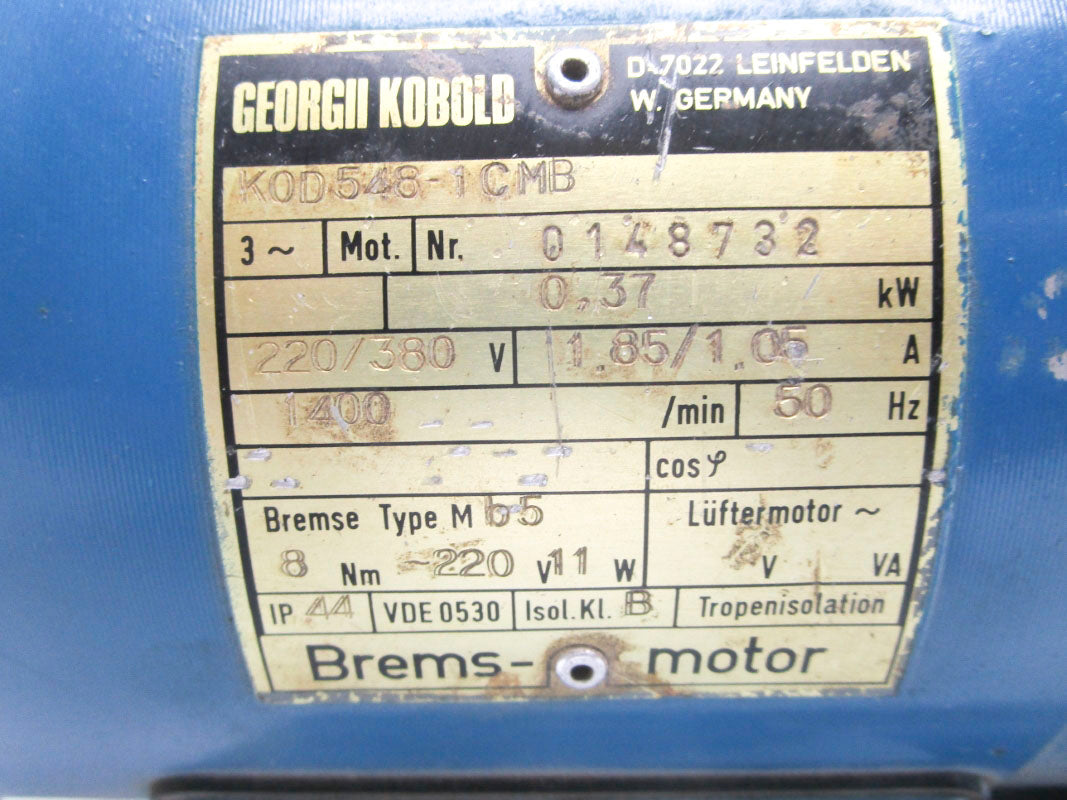GEORGII KOBOLD KOD548-1CMB 1.85A 380V (AS PICTURED) UNMP