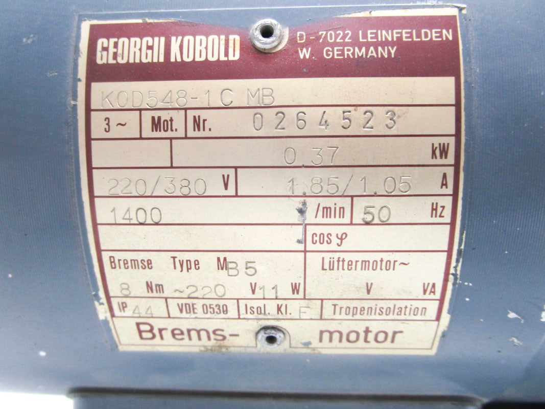 GEORGII KOBOLD KOD548-1CMB 1.85A 380V (AS PICTURED) NSNP
