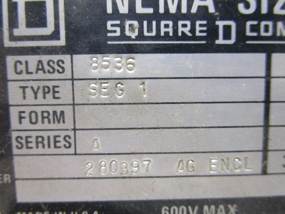 SQUARE D 8536SEG1 SER. A UNMP