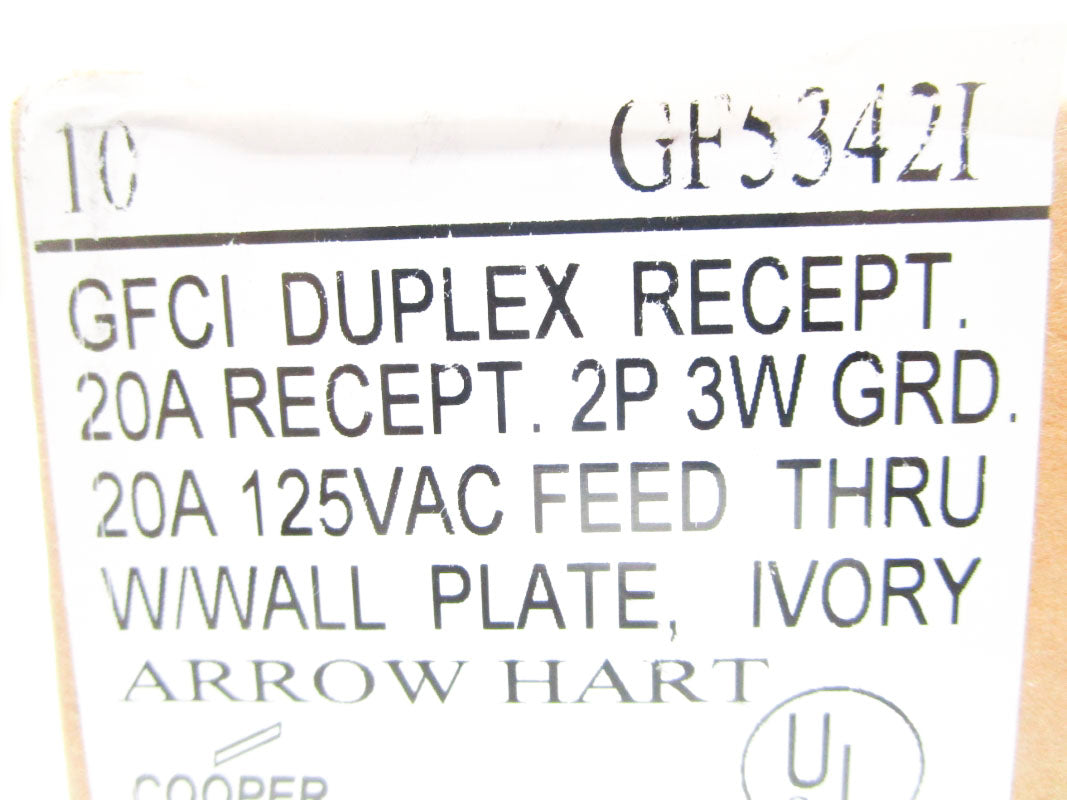 ARROW HART GF5342I IVORY (PKG OF 10) 125V 20A NSMP